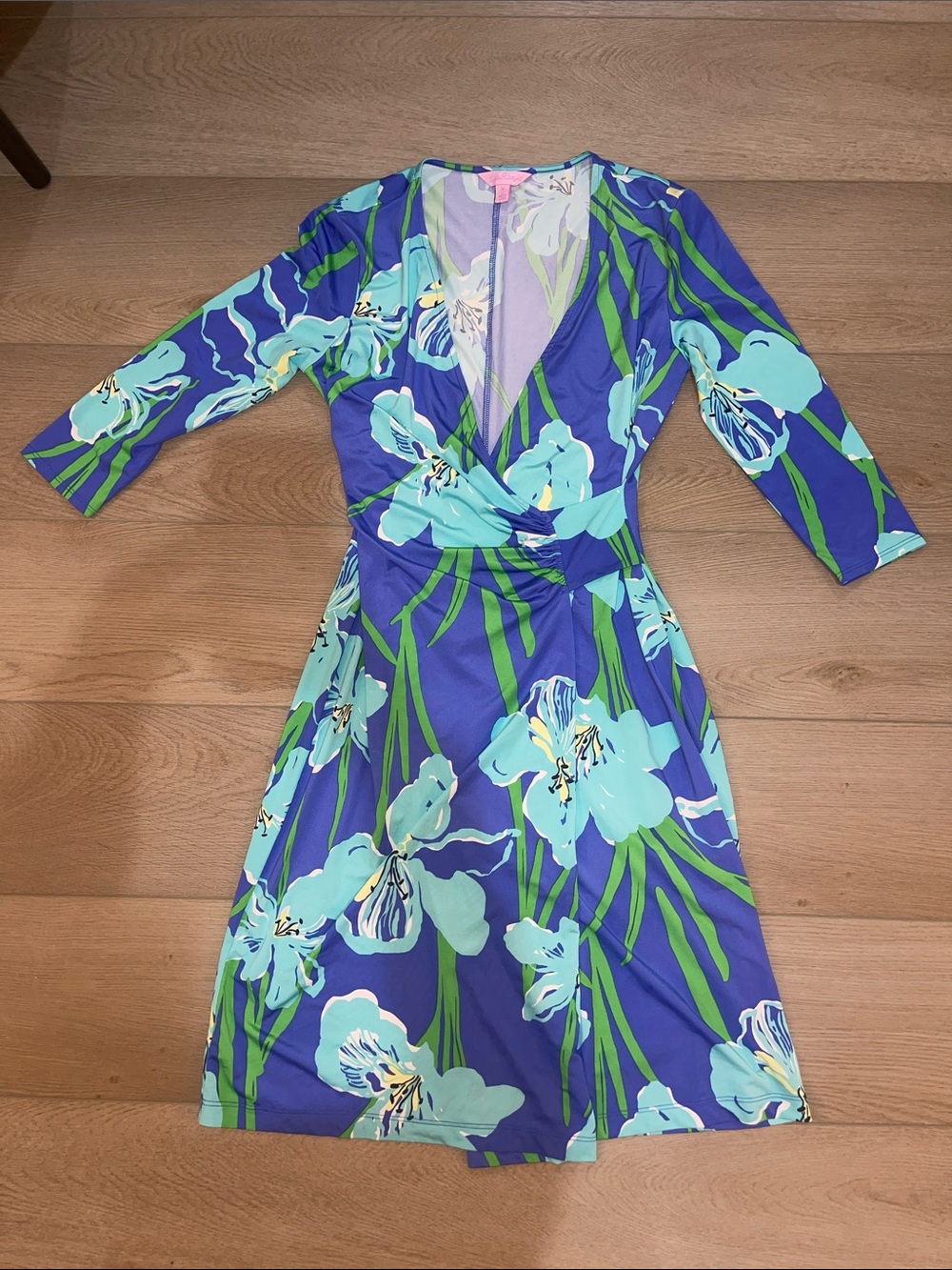 Lilly Pulitzer Blue & Teal Floral Wrap Dress
